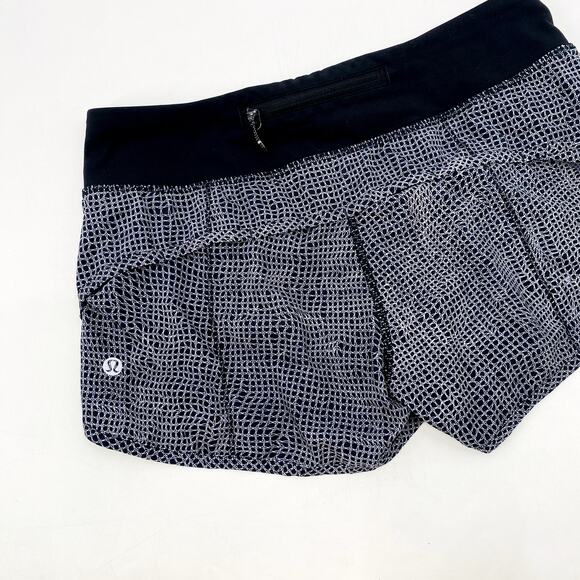 Lululemon black pattern speed shorts - Picture 1 of 4